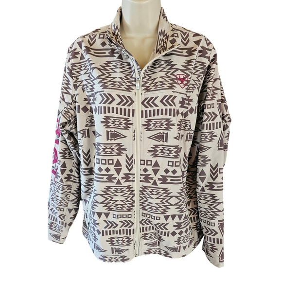 Ariat XXL women's Aztec spell out rodeo zip up jacket western wind protect # - Picture 3 of 10
